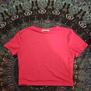 Women's HOT Pink Cropped Shirt